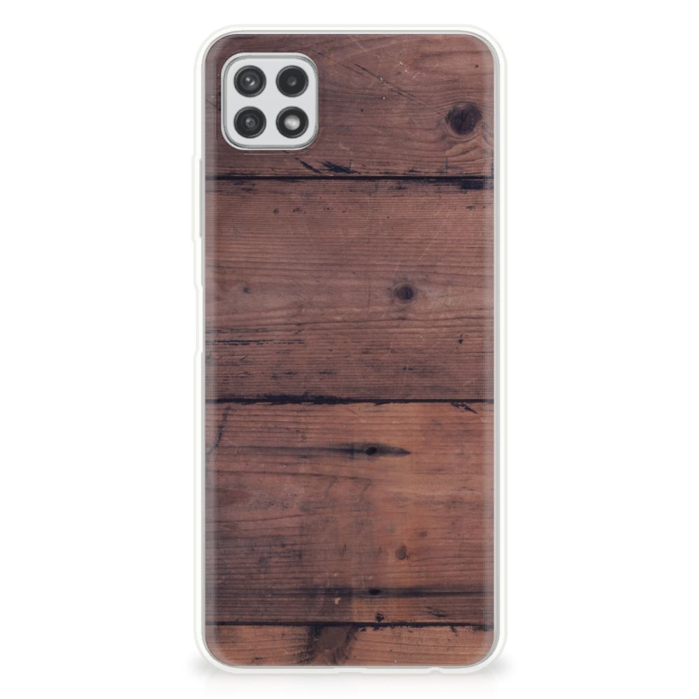 Samsung Galaxy A22 5G Bumper Hoesje Old Wood