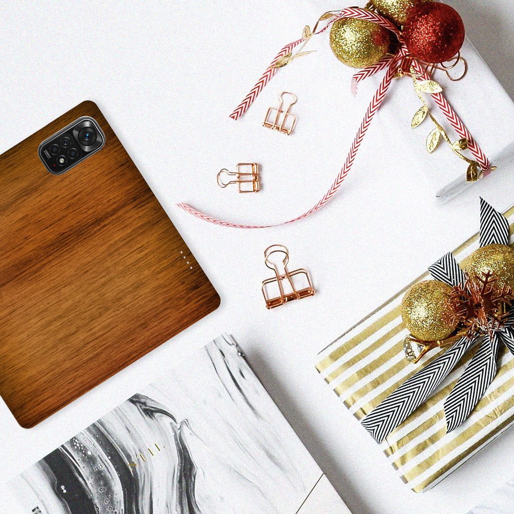 Xiaomi Redmi Note 11/11S Book Wallet Case Donker Hout - B2C Telecom