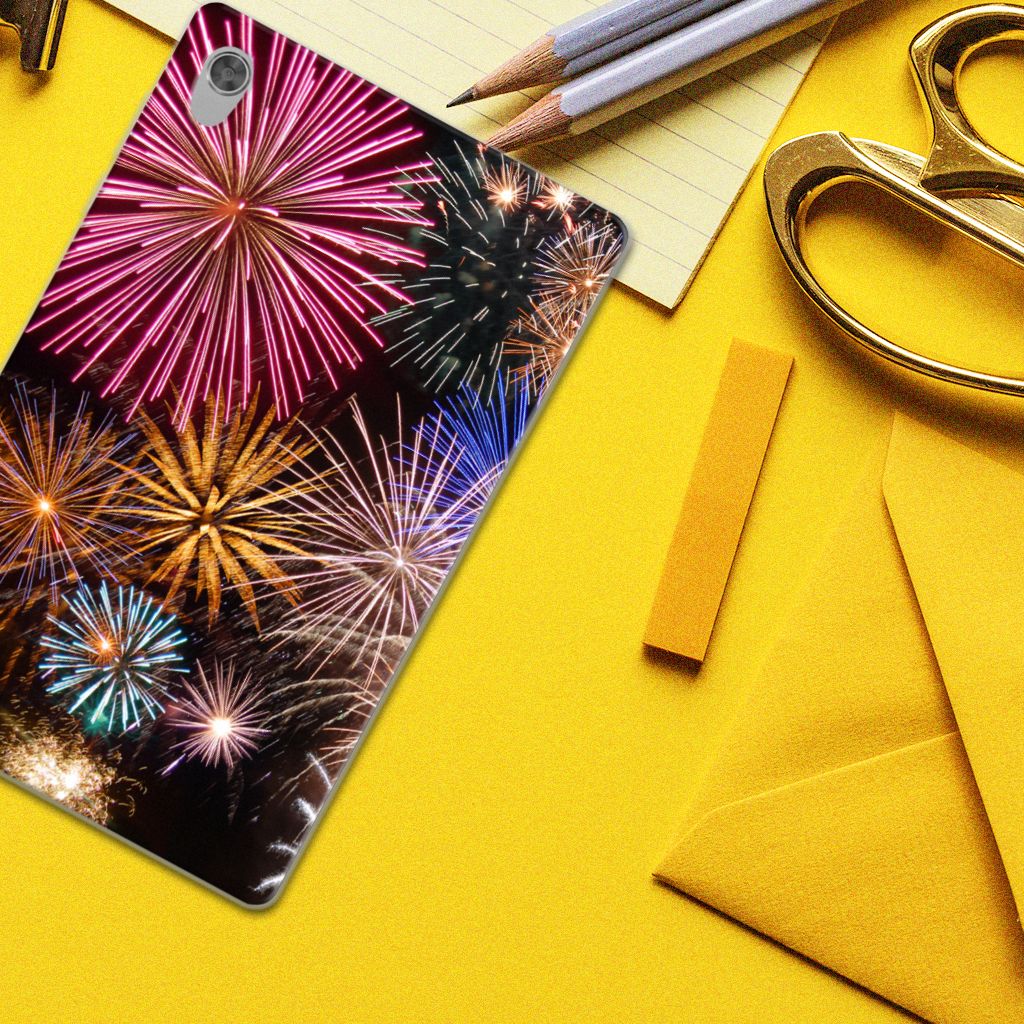 Lenovo Tab M10 HD (2de generatie) Leuke Siliconen Hoes Vuurwerk - B2C Telecom