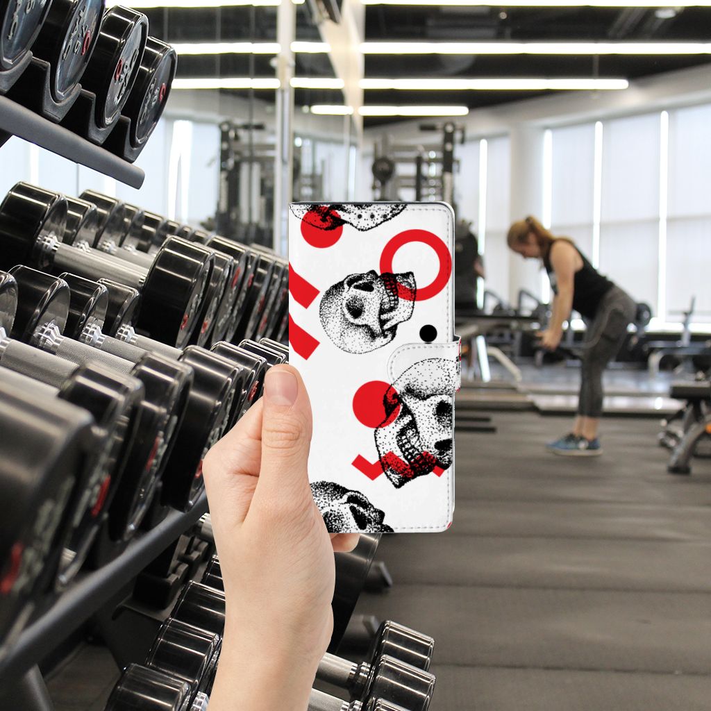 Telefoonhoesje met Naam Alcatel 1S (2021) Skull Red