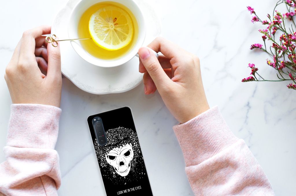 Silicone Back Case Sony Xperia 5II Skull Hair B2C Telecom
