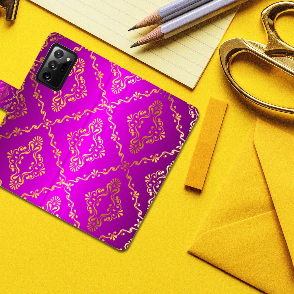 Wallet Case Samsung Galaxy Note20 Ultra Barok Roze