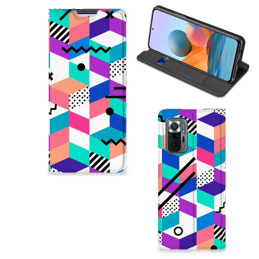 Xiaomi Redmi Note 10 Pro Stand Case Blokken Kleurrijk