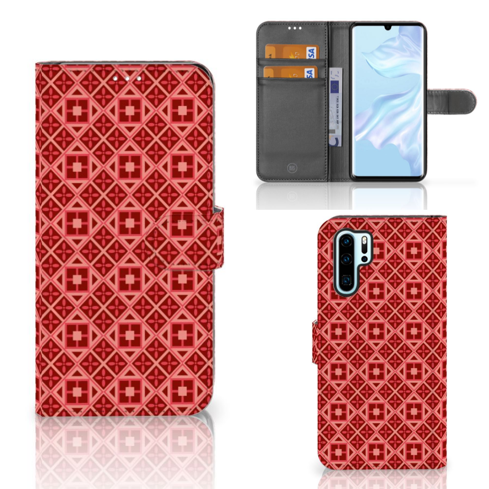 Huawei P30 Pro Telefoon Hoesje Batik Rood