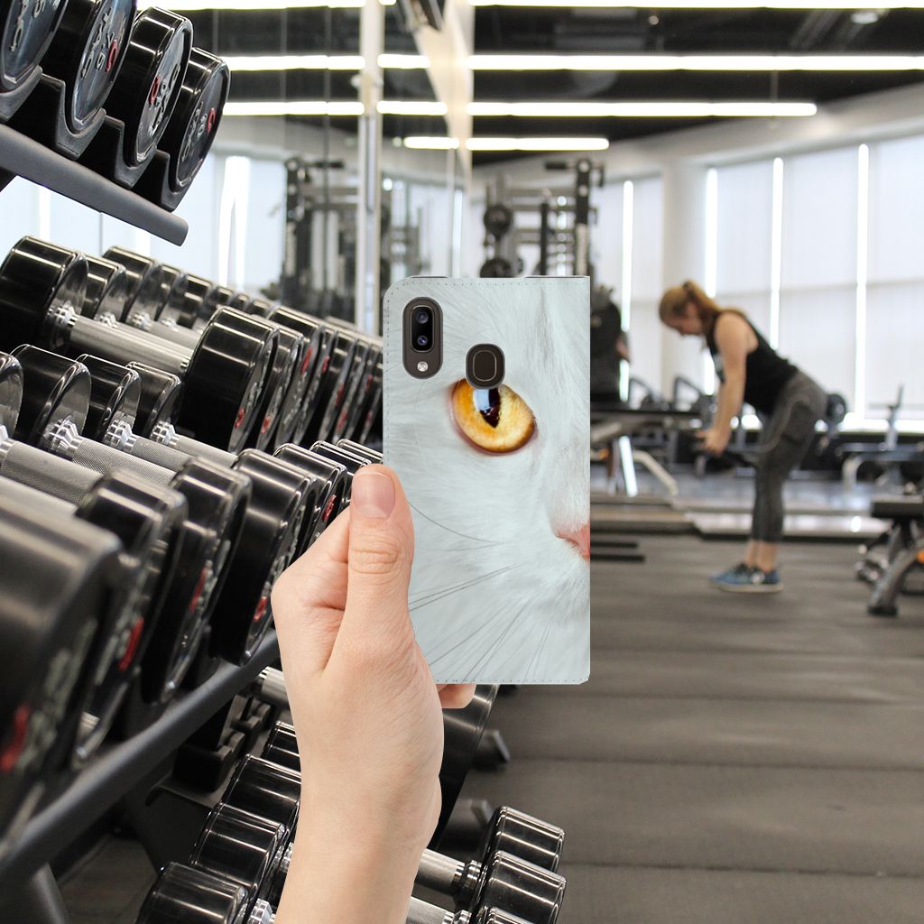 Samsung Galaxy A30 Hoesje maken Witte Kat