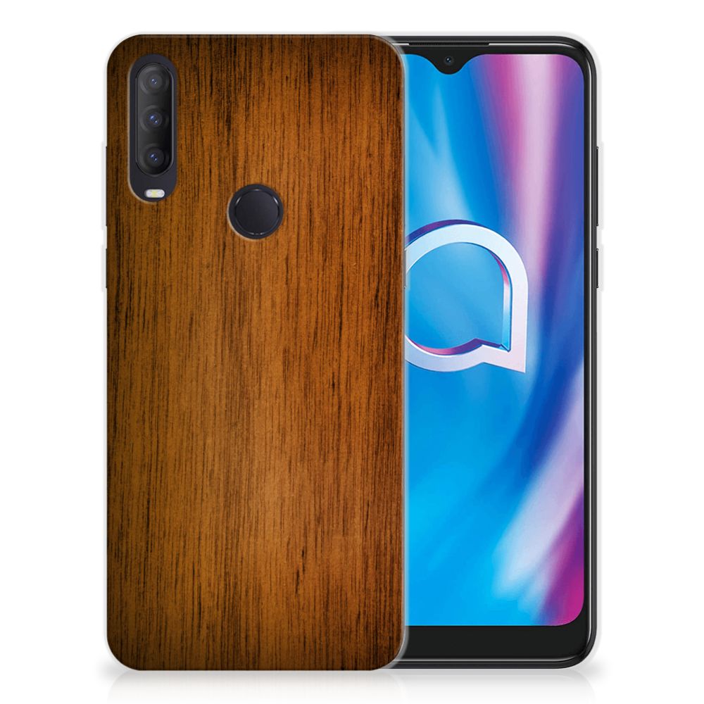 Alcatel 1S (2020) Bumper Hoesje Donker Hout B2C Telecom