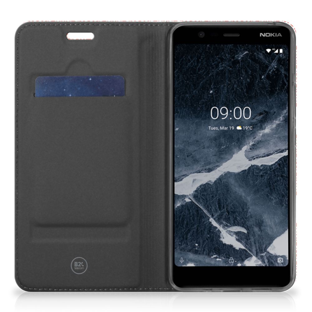Nokia 5.1 (2018) Hoesje met Magneet Pattern Orange