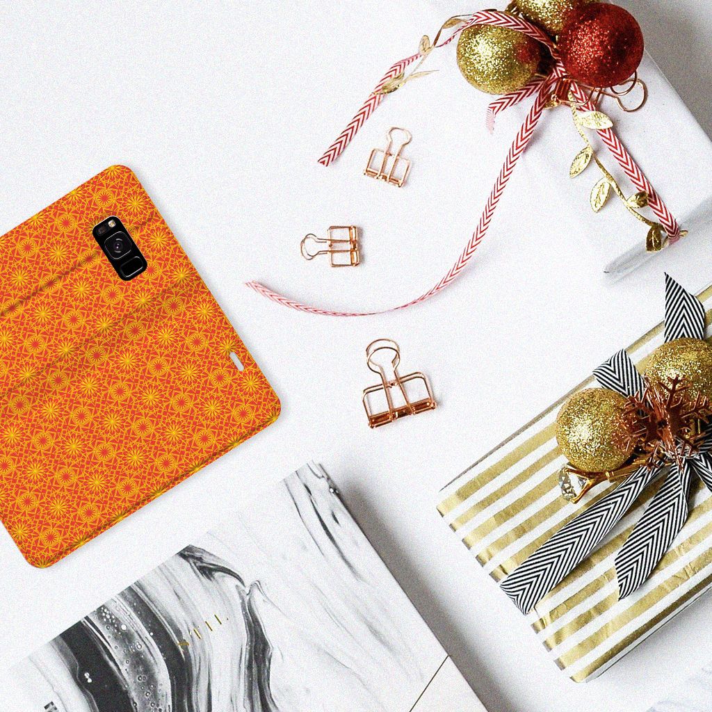 Samsung Galaxy S8 Hoesje met Magneet Batik Oranje