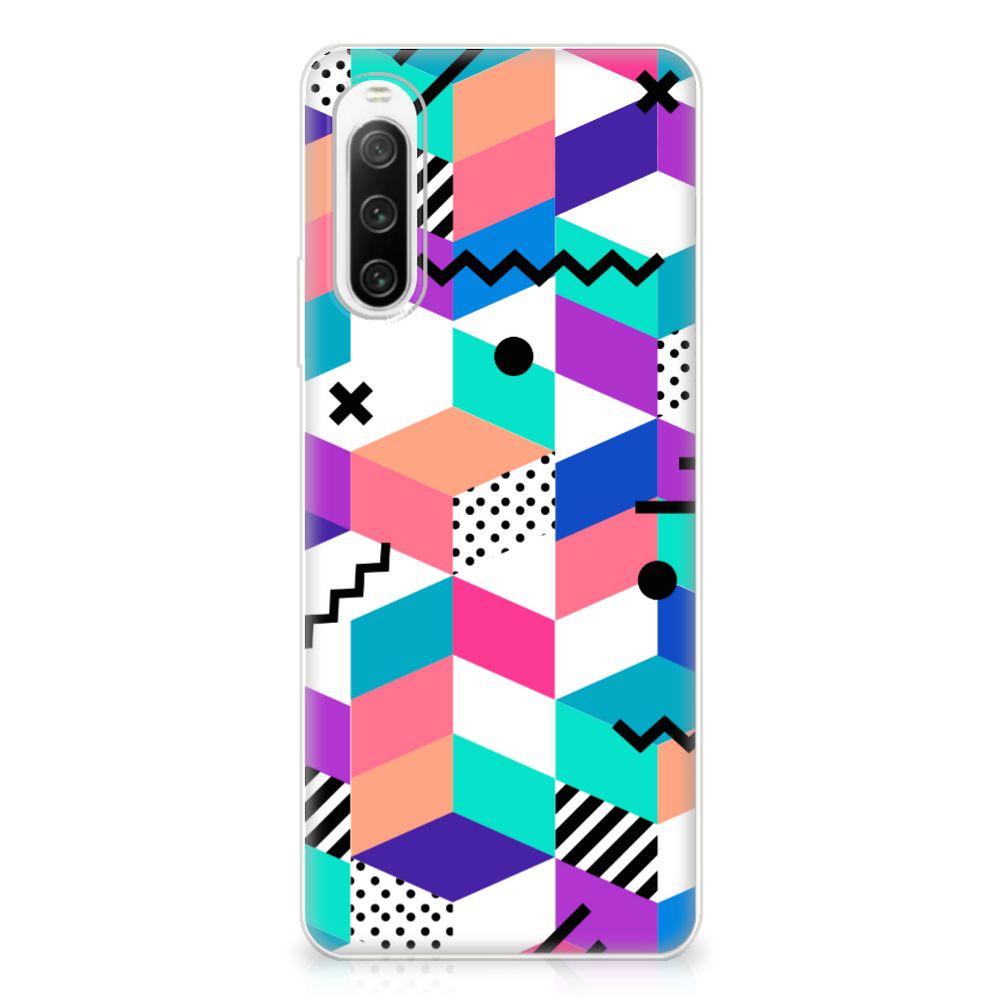 Sony Xperia 10 IV TPU Hoesje Blokken Kleurrijk B2C Telecom