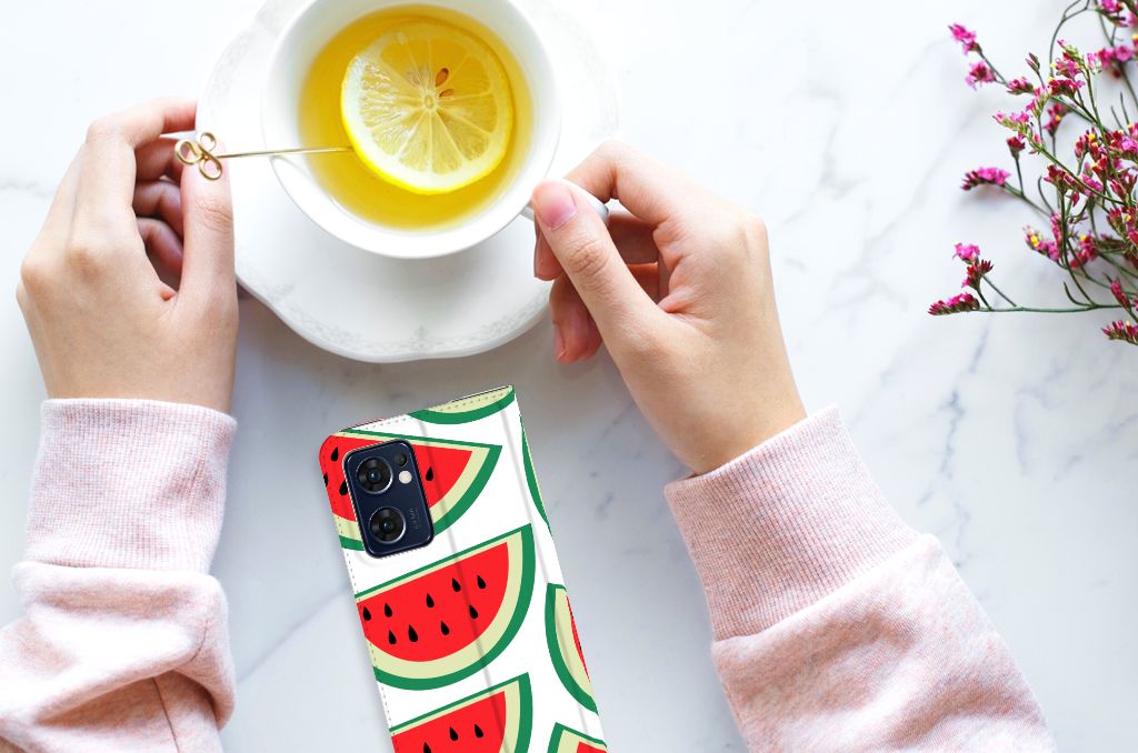 OPPO Find X5 Lite | Reno7 5G Flip Style Cover Watermelons - B2C Telecom