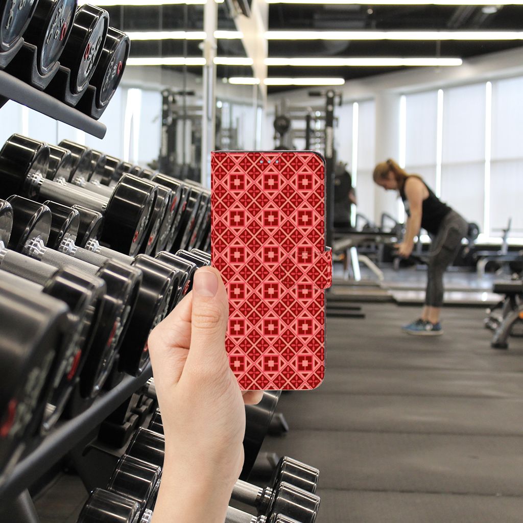 Samsung Galaxy A21s Telefoon Hoesje Batik Rood