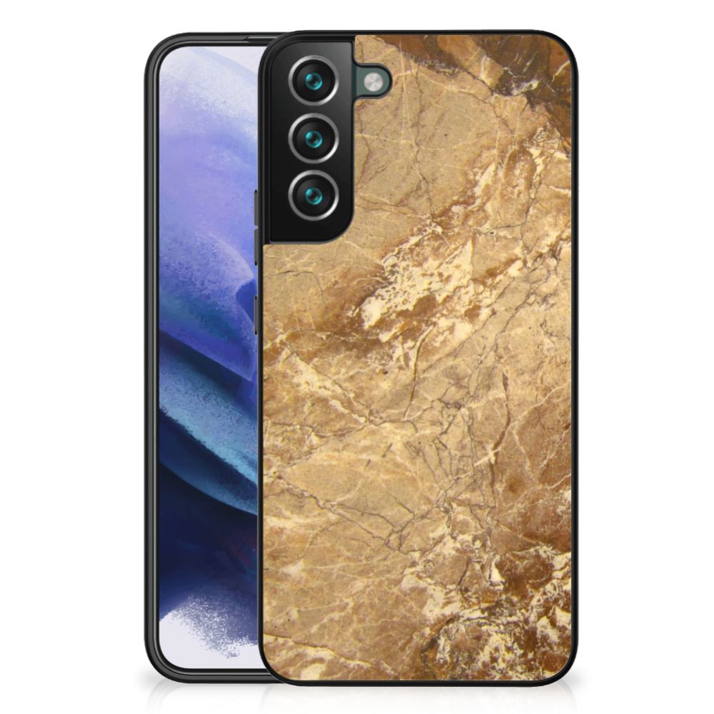 Samsung Galaxy S22 Plus Marmeren Print Telefoonhoesje Marmer Creme