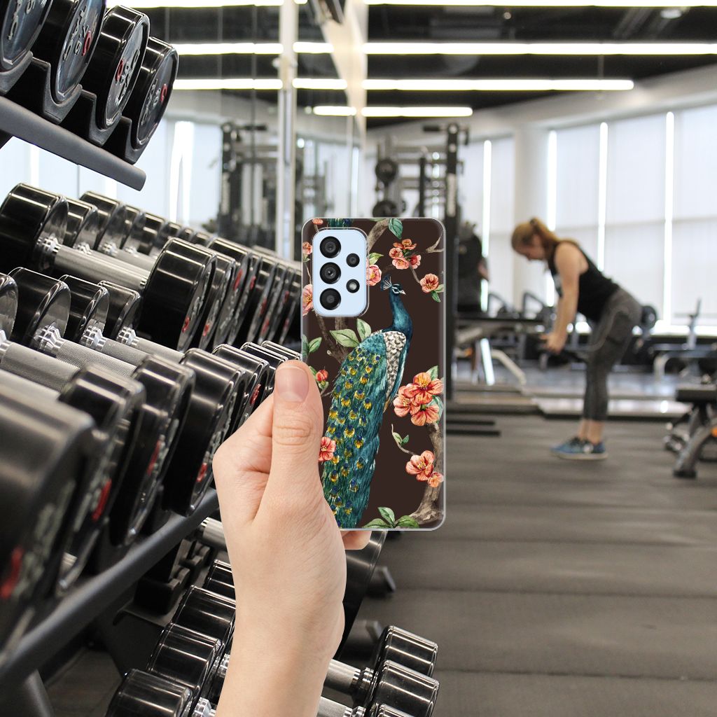 Samsung Galaxy A53 5G TPU Hoesje Pauw met Bloemen B2C Telecom