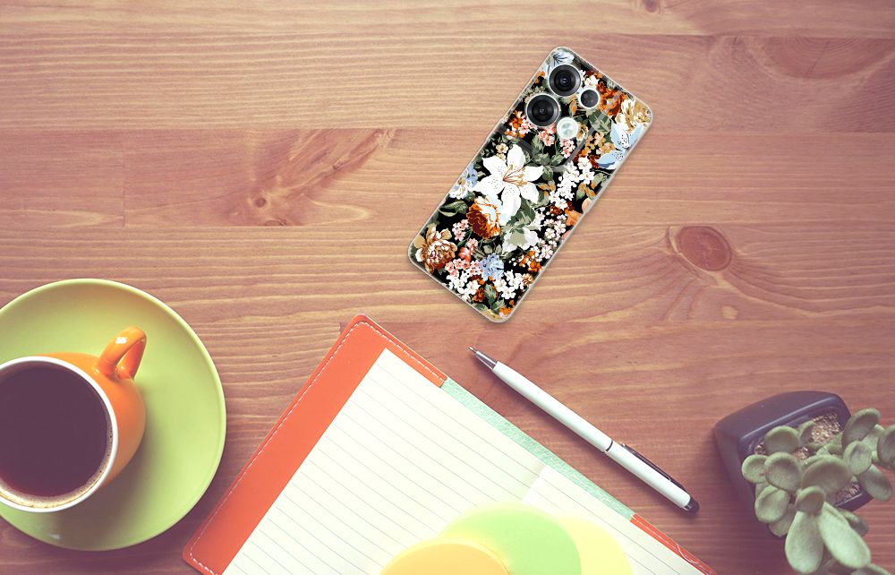 TPU Case voor OPPO Reno8 Pro Dark Flowers B2C Telecom