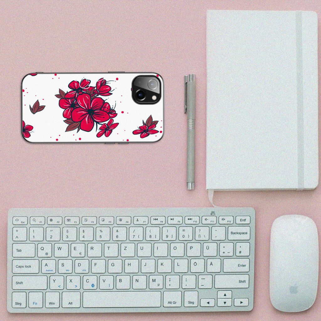 iPhone 14 Plus Bloemen Hoesje Blossom Red B2C Telecom