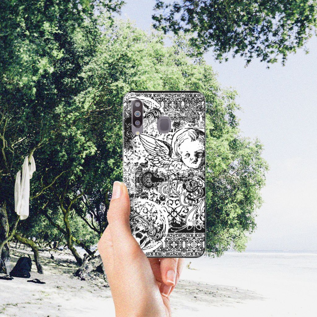 Silicone Back Case Samsung Galaxy M30 Skulls Angel