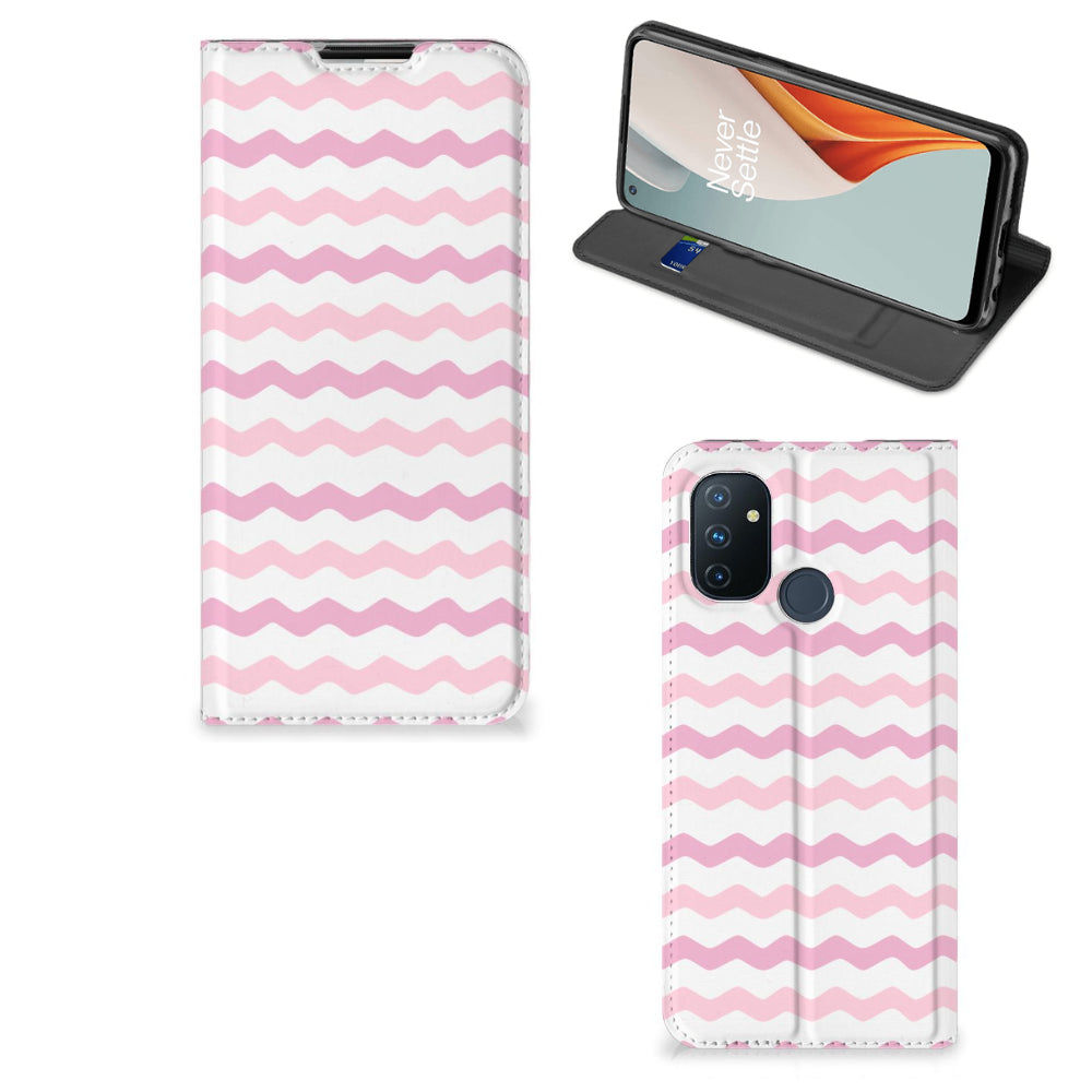 OnePlus Nord N100 Hoesje met Magneet Waves Roze