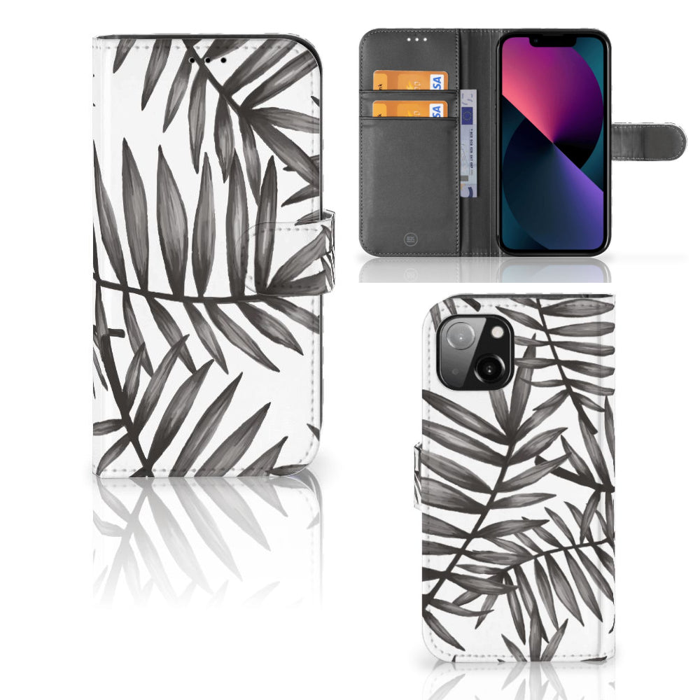 Apple iPhone 13 Hoesje Leaves Grey