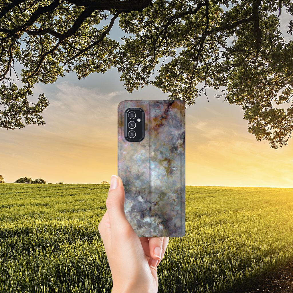 Samsung Galaxy M52 Standcase Marmer Grijs - B2C Telecom