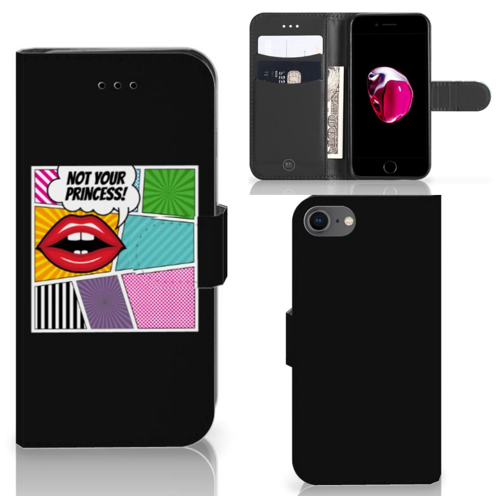 iPhone 7 | 8 | SE (2020) | SE (2022) Wallet Case met Pasjes Popart Princess