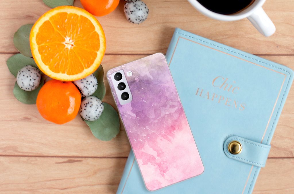 Hoesje maken Samsung Galaxy S21 Plus Pink Purple Paint B2C Telecom