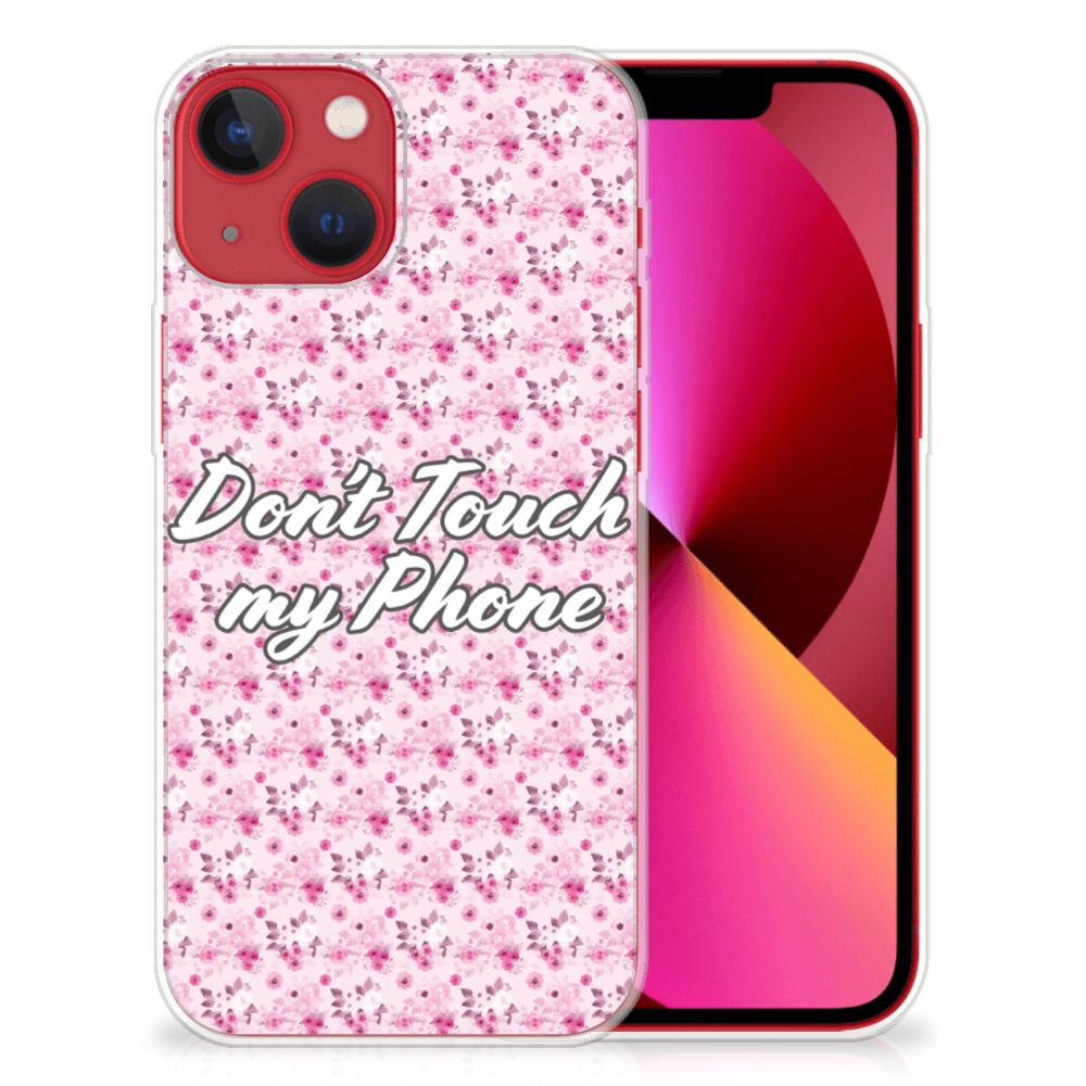 Apple iPhone 13 Silicone-hoesje Flowers Pink DTMP B2C Telecom