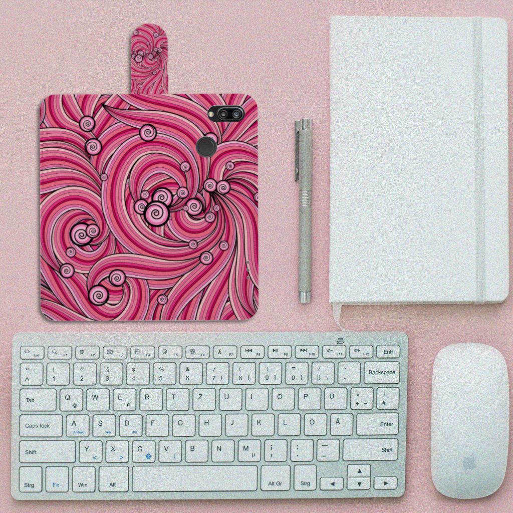 Huawei P20 Lite Hoesje Swirl Pink