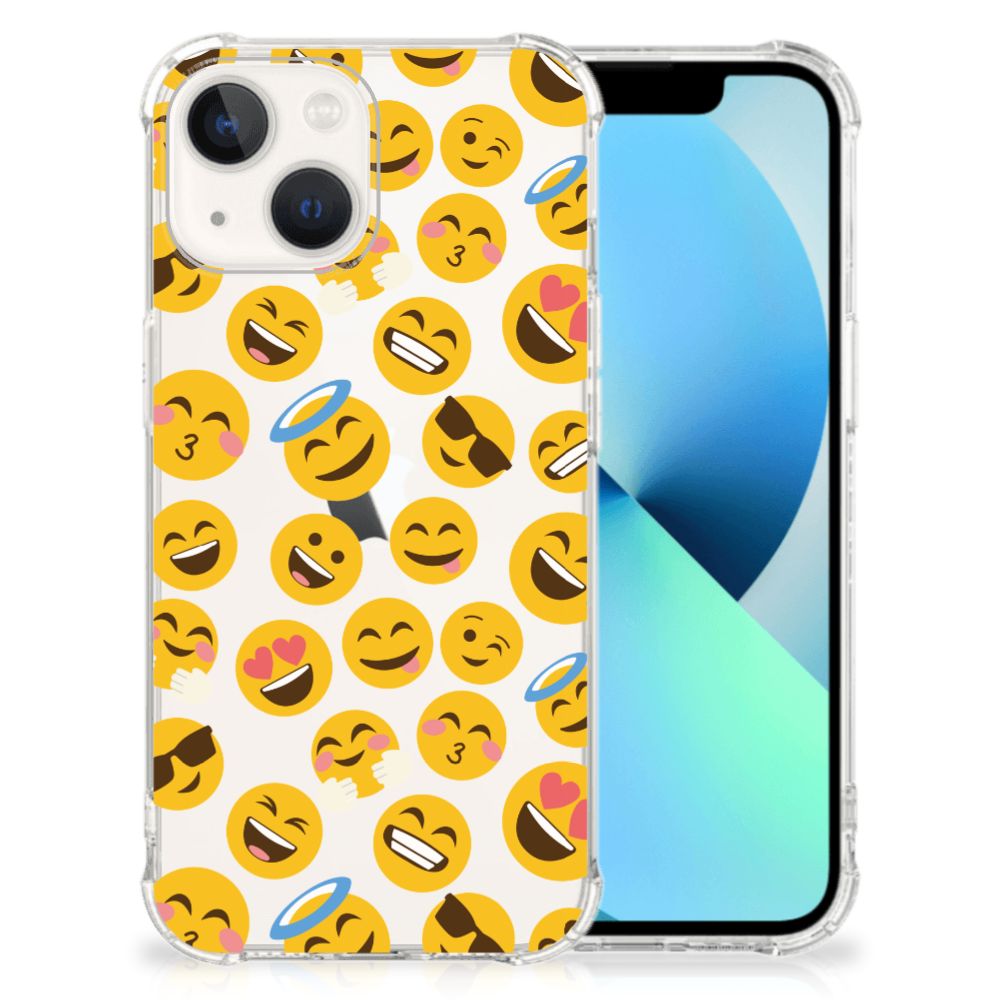 iPhone 13 Doorzichtige Silicone Hoesje Emoji