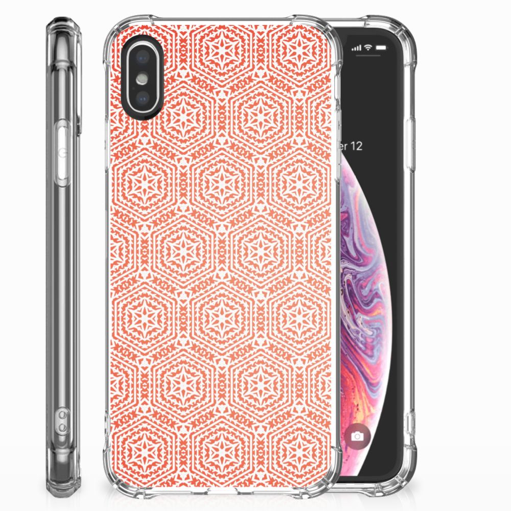 Apple iPhone X | Xs Doorzichtige Silicone Hoesje Pattern Orange