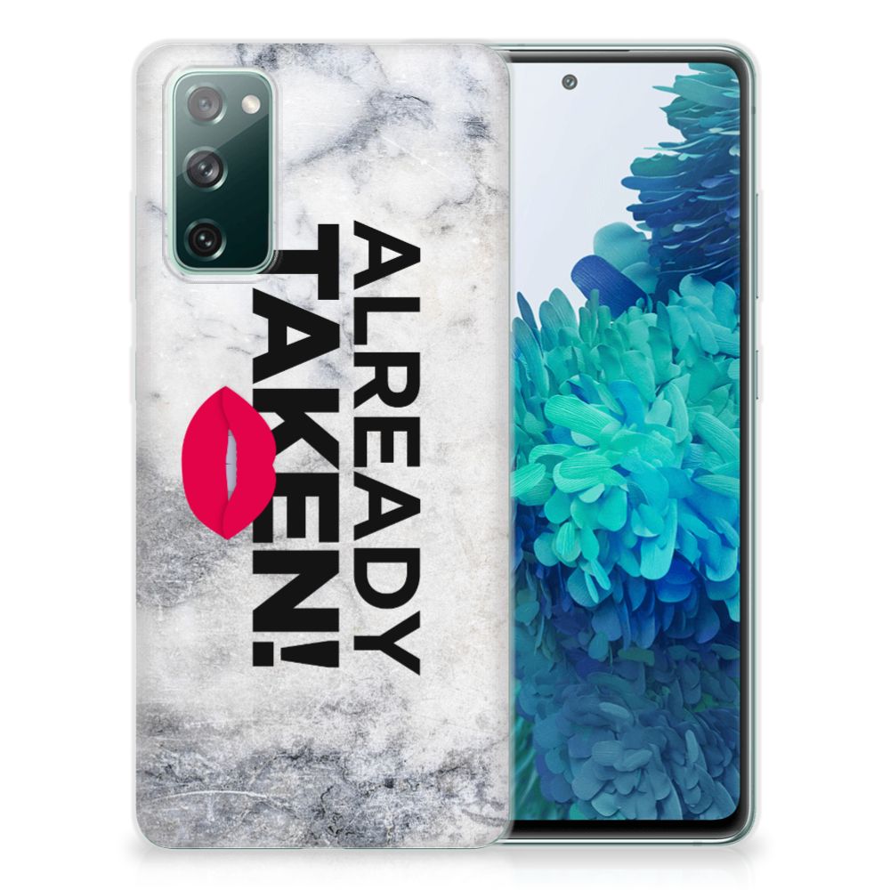 Samsung Galaxy S20 FE Siliconen hoesje met naam Already Taken White