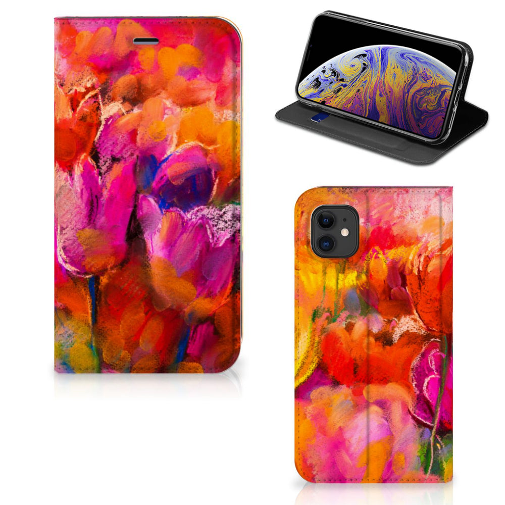 Bookcase Apple iPhone 11 Tulips