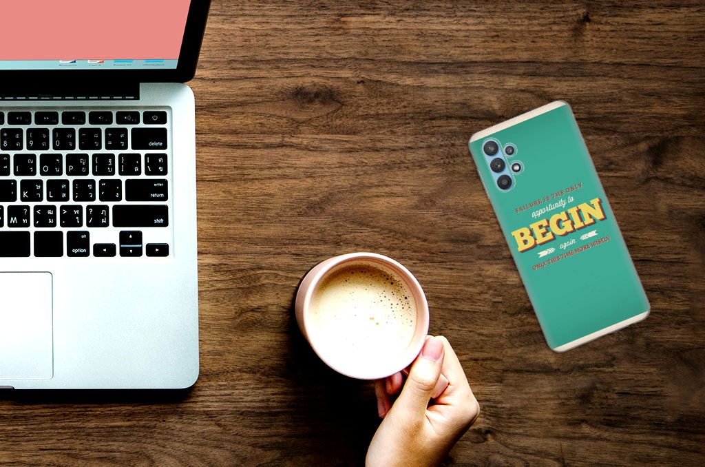 Samsung Galaxy A32 5G Siliconen hoesje met naam Quote Begin B2C Telecom