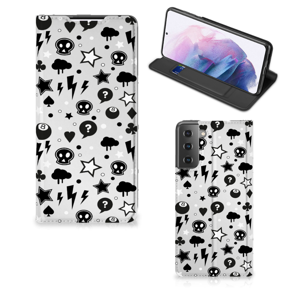 Mobiel BookCase Samsung Galaxy S21 Plus Silver Punk - B2C Telecom