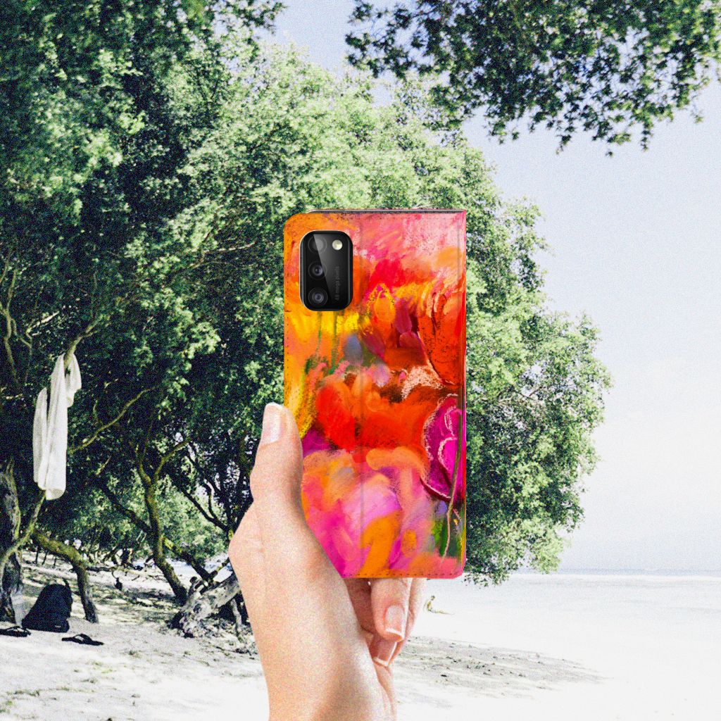 Bookcase Samsung Galaxy A41 Tulips