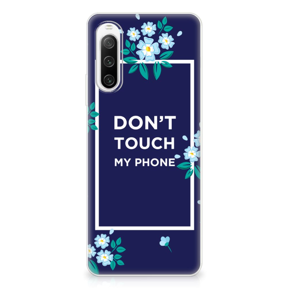 Sony Xperia 10 IV Silicone-hoesje Flowers Blue DTMP B2C Telecom