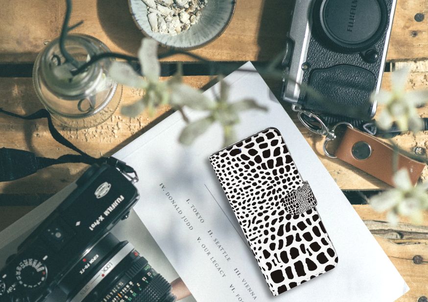 Samsung Galaxy A20s Telefoonhoesje met Pasjes Slangenprint
