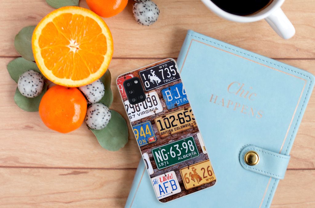Samsung Galaxy A31 Siliconen Hoesje met foto Kentekenplaten B2C Telecom