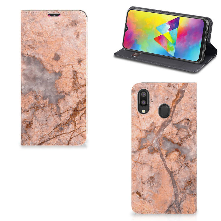 Samsung Galaxy M20 Standcase Marmer Oranje