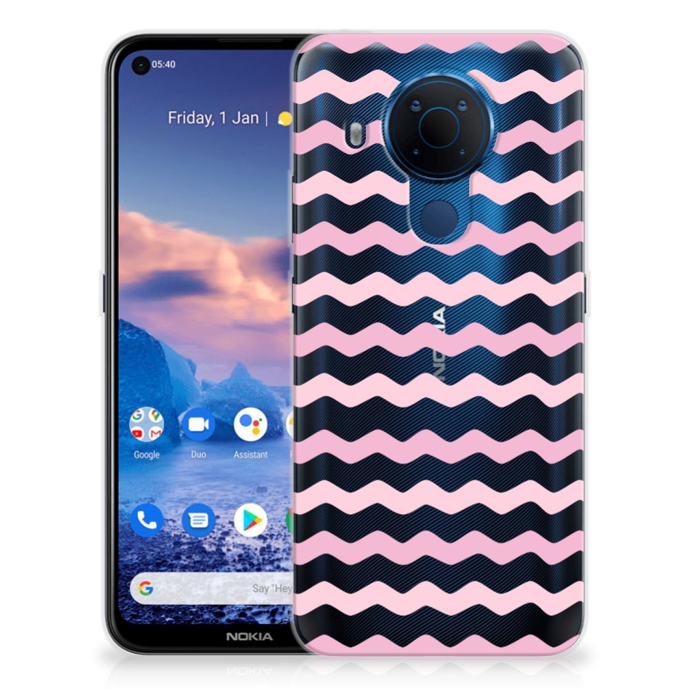 Nokia 5.4 TPU bumper Waves Roze