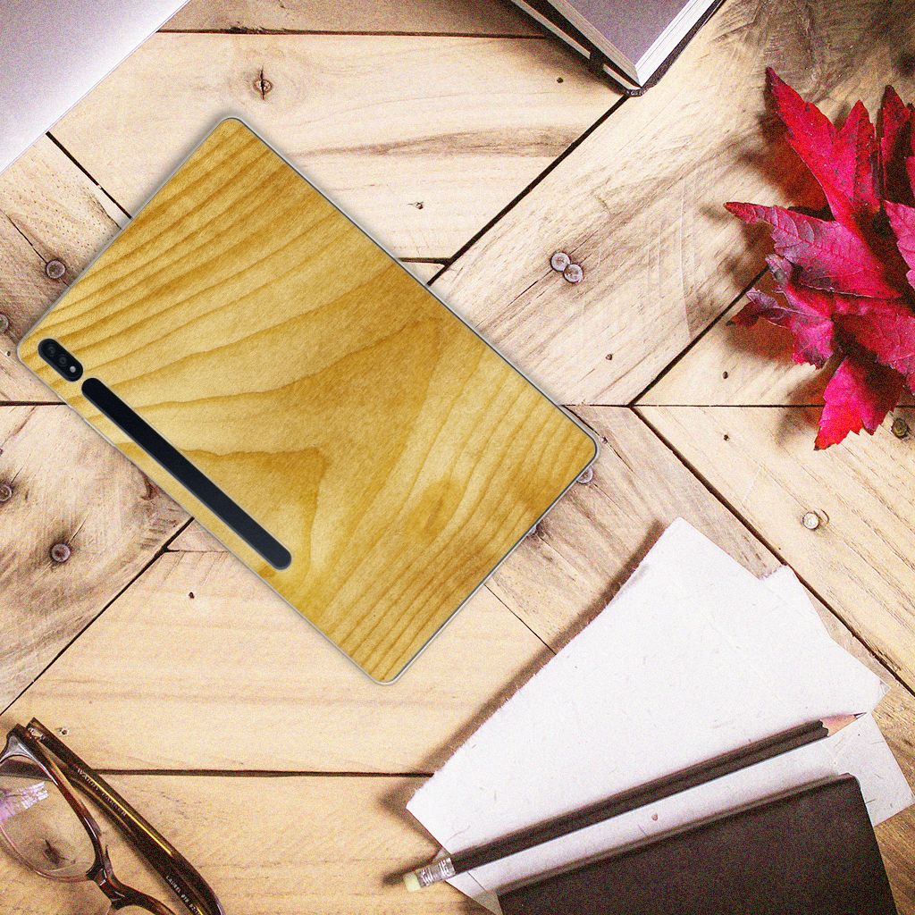 Samsung Galaxy Tab S7 Plus | S8 Plus Silicone Tablet Hoes Licht Hout - B2C Telecom