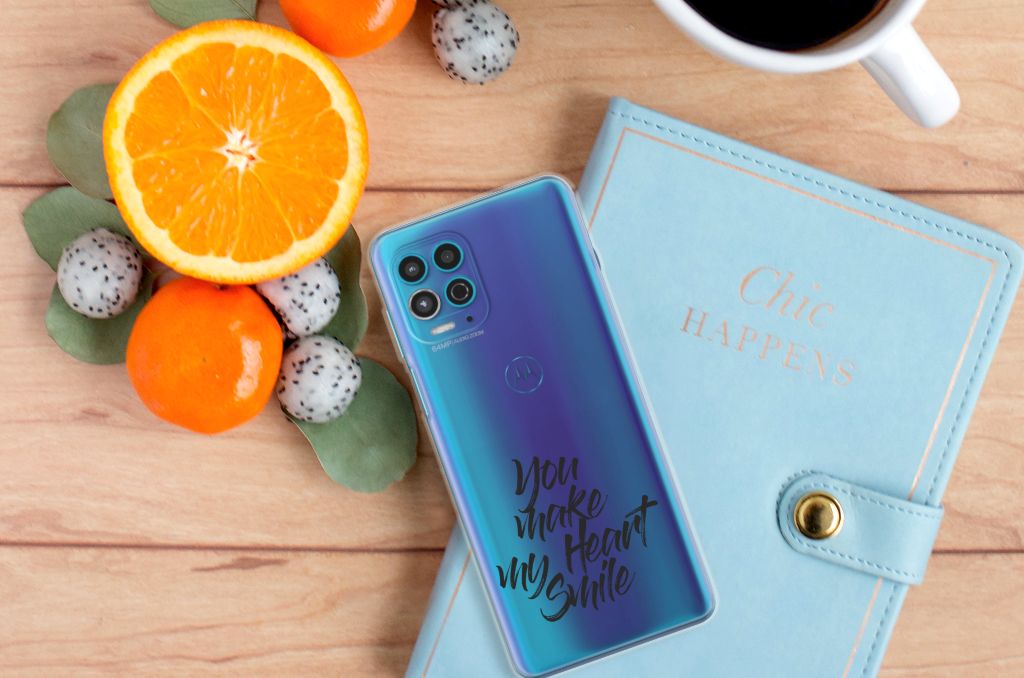 Motorola Moto G100 Siliconen hoesje met naam Heart Smile B2C Telecom