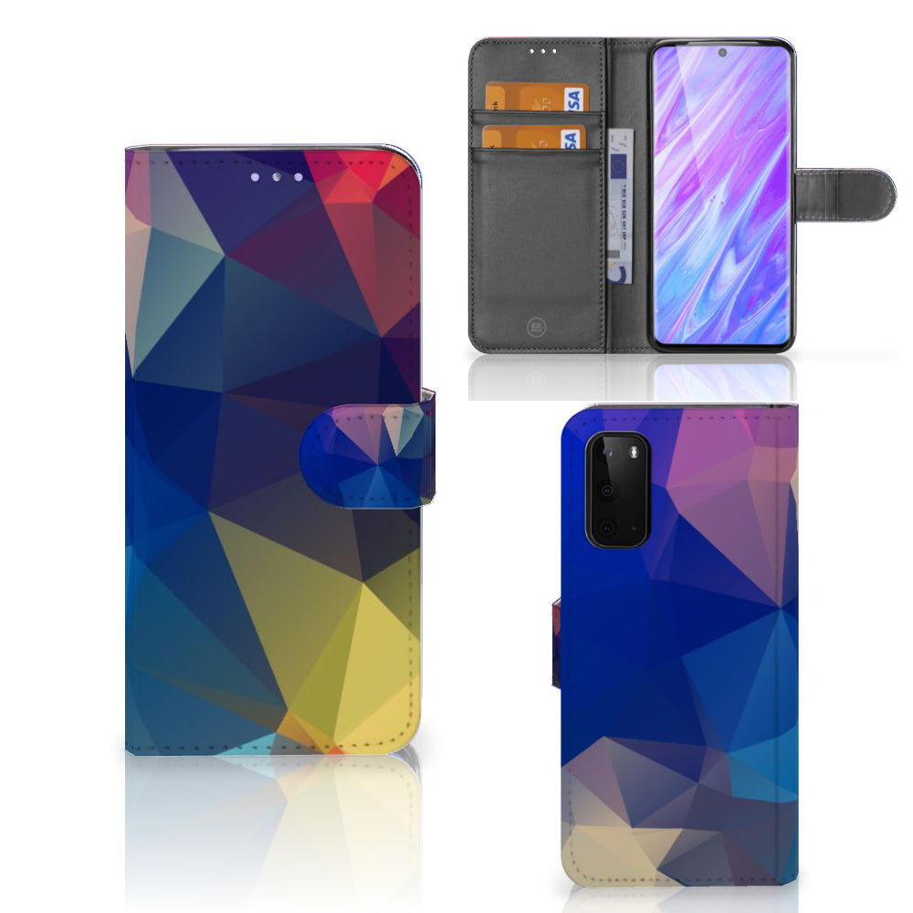 Samsung Galaxy S20 Book Case Polygon Dark
