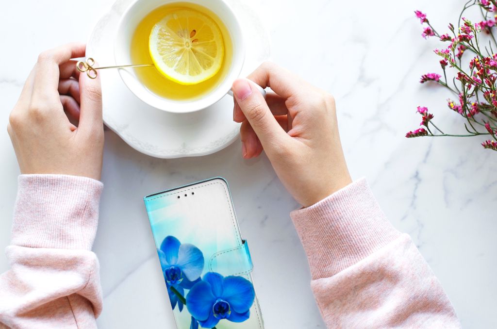 Huawei P40 Hoesje Orchidee Blauw - Cadeau voor je Moeder