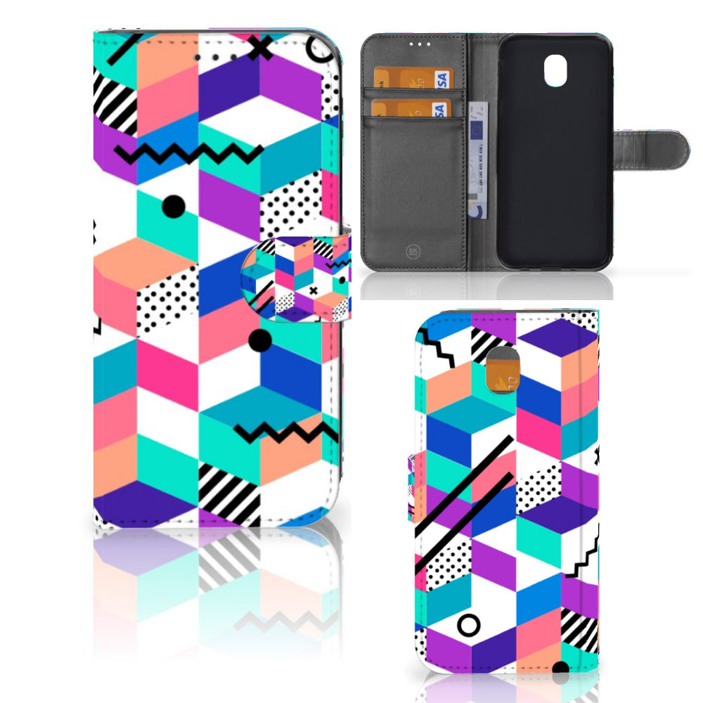 Samsung Galaxy J5 2017 Book Case Blokken Kleurrijk