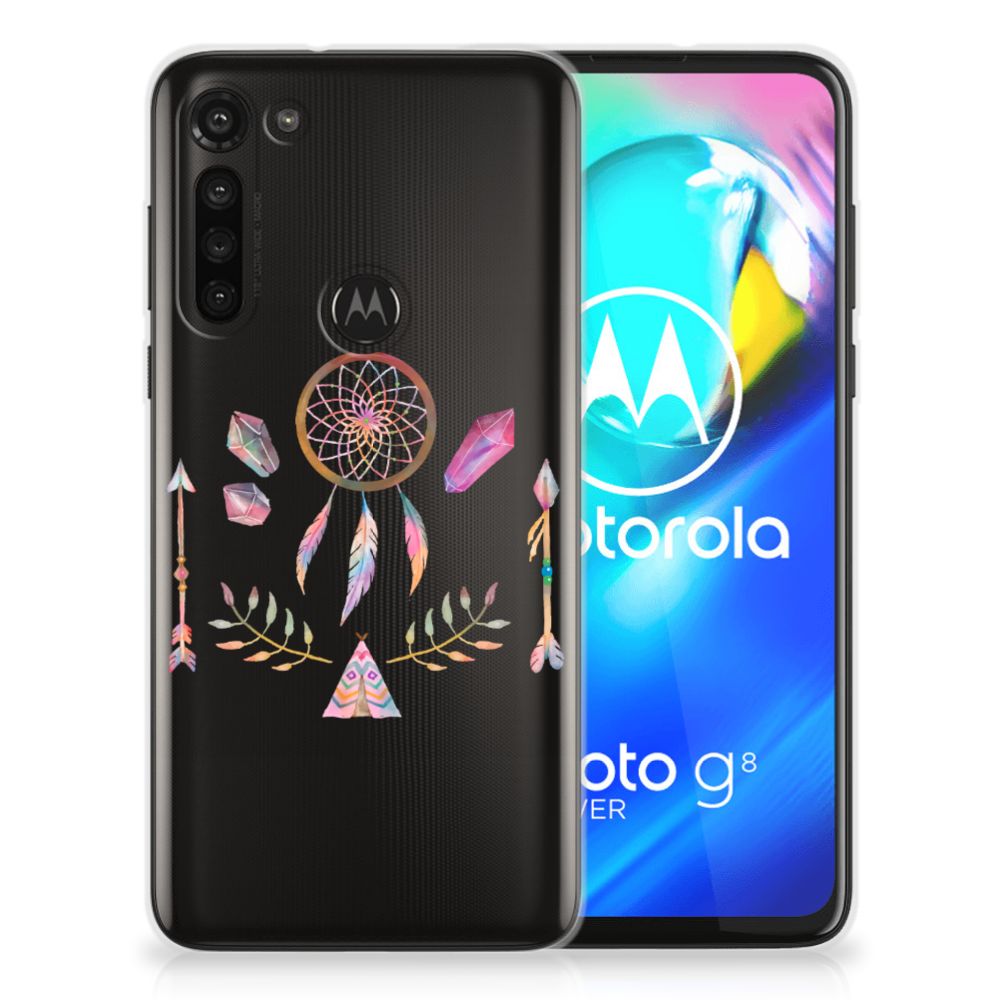 Motorola Moto G8 Power Telefoonhoesje met Naam Boho Dreamcatcher B2C Telecom