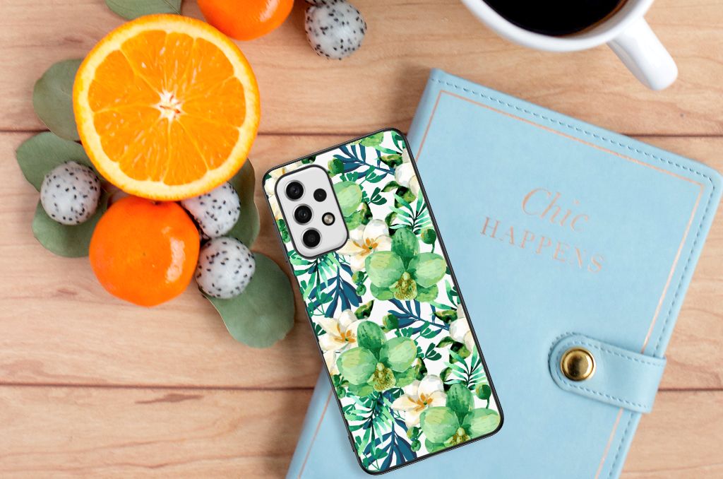 Samsung Galaxy A23 Bloemen Hoesje Orchidee Groen B2C Telecom