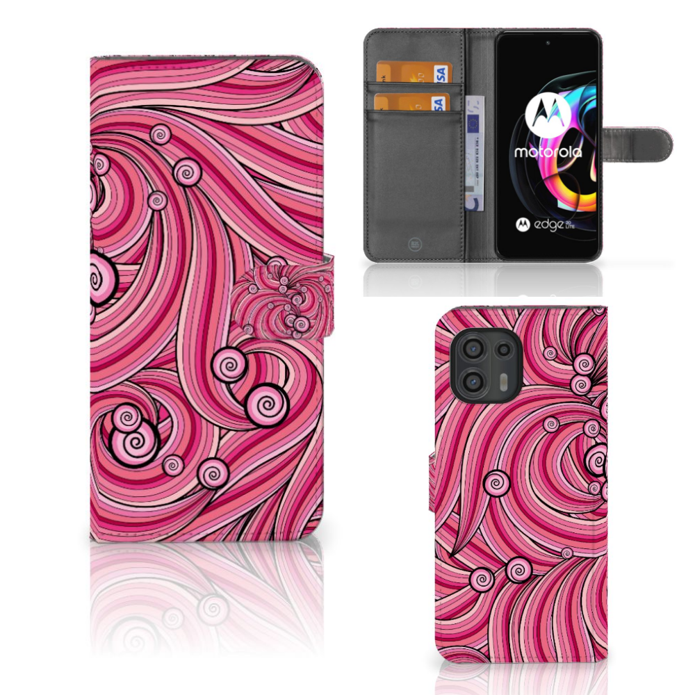Motorola Edge 20 Lite Hoesje Swirl Pink