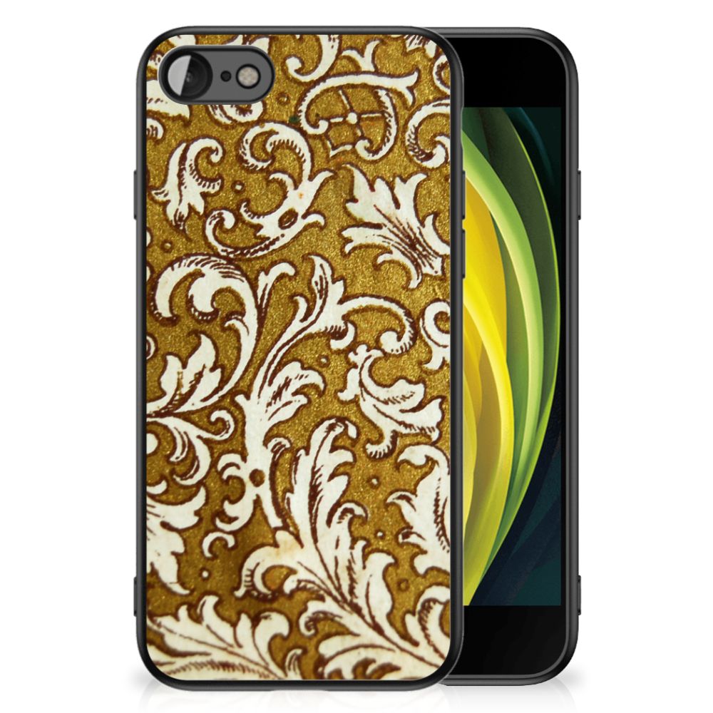 Back Cover iPhone SE 2022 | SE 2020 | 7/8 Barok Goud met opvallend barok design en schokabsorberend materiaal.