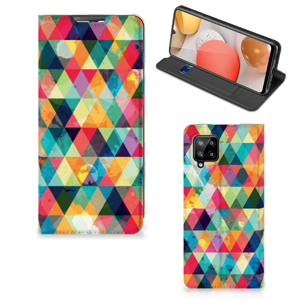 Samsung Galaxy A42 Hoesje met Magneet Geruit