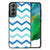 Samsung Galaxy S21FE Back Case Zigzag Blauw